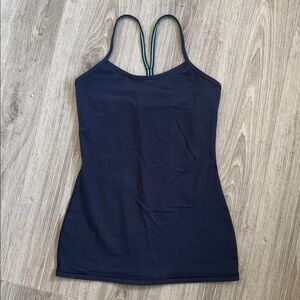 Lululemon Strappy Athletic Tank Top Racerback Navy Blue Size 6